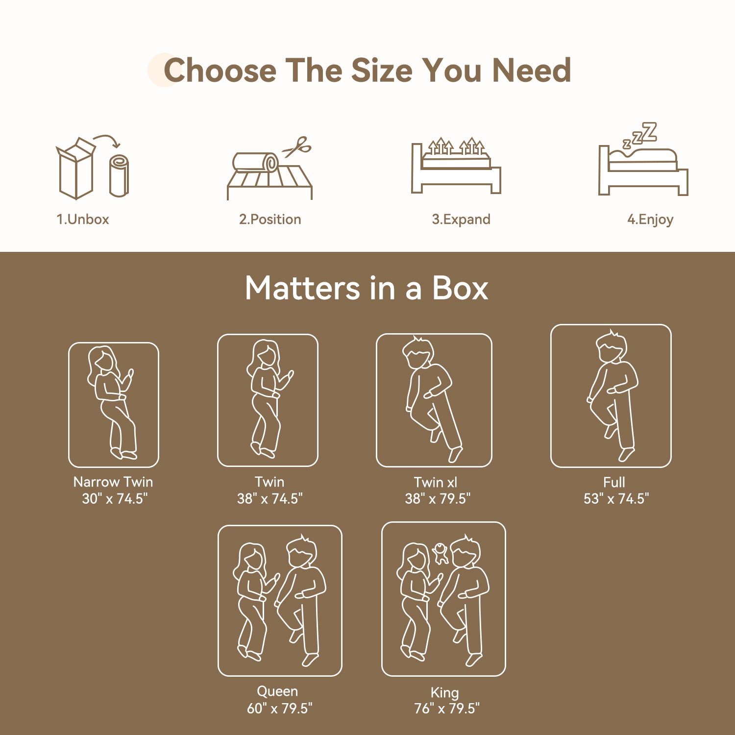 ELEMUSE Medium Firm Memory Foam Mattress - Cooling Gel, CertiPUR-US Certified, Bed-in-a-Box