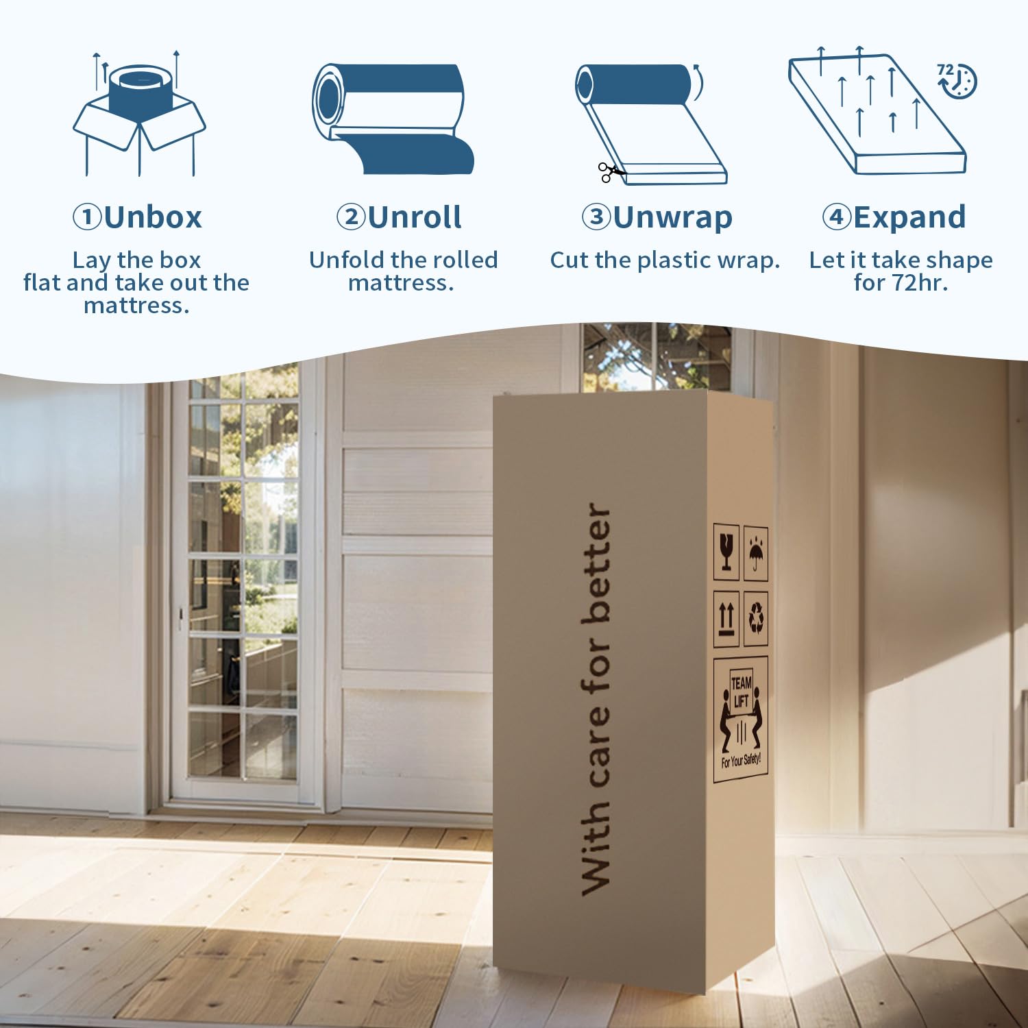 Warmkisshome Hybrid Mattress - Cooling Gel Memory Foam, Pocket Coils, Edge Support & CertiPUR-US Certified