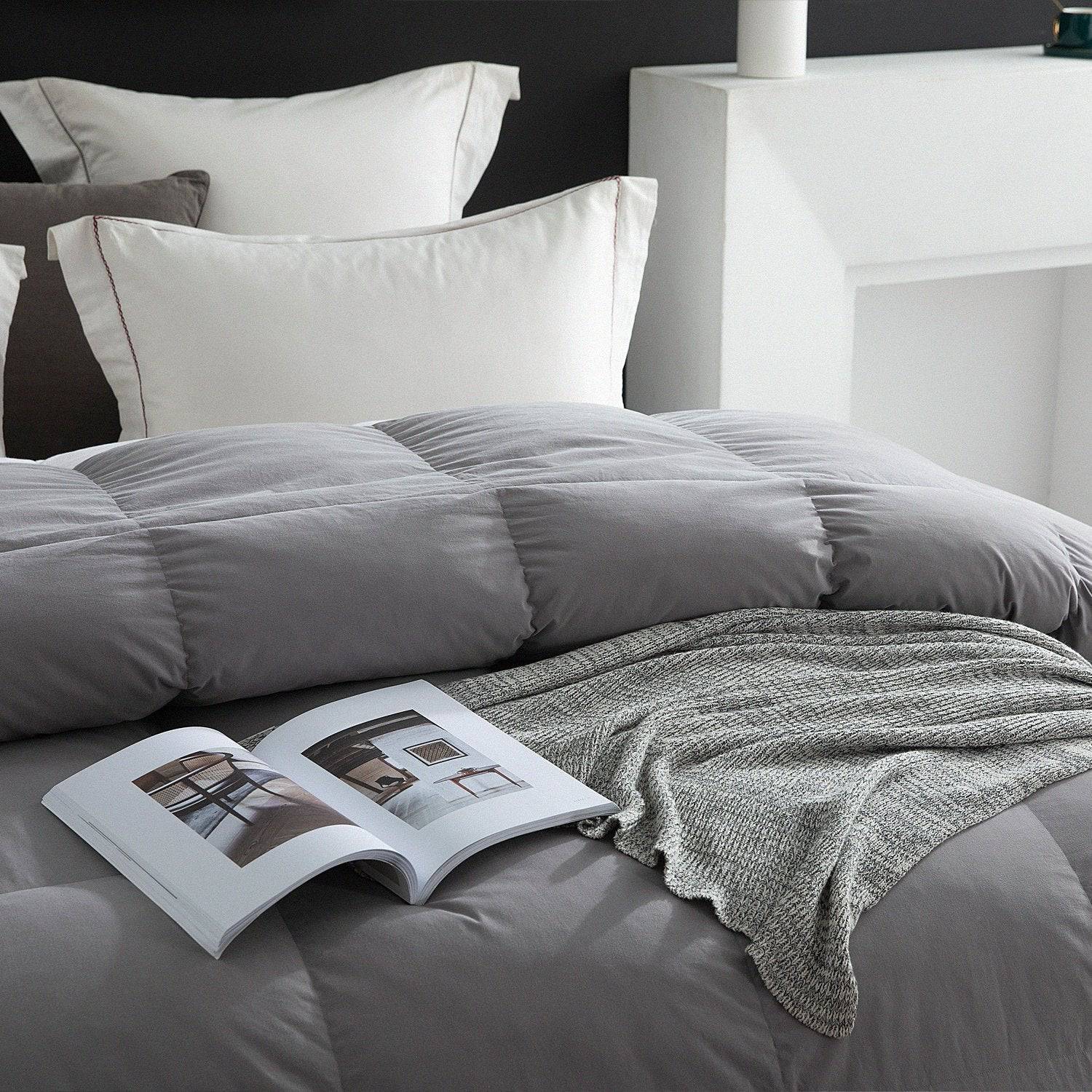 Fusion Goose Down Comforter Grey - Warmkiss