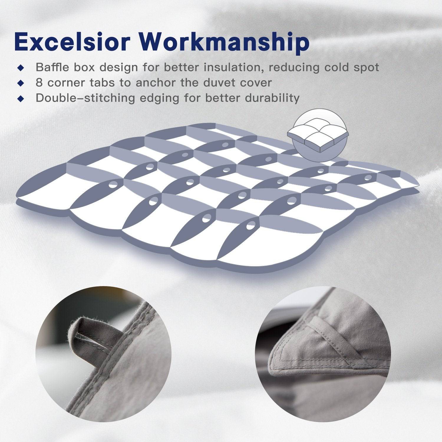 Fusion Goose Down Comforter Grey - Warmkiss