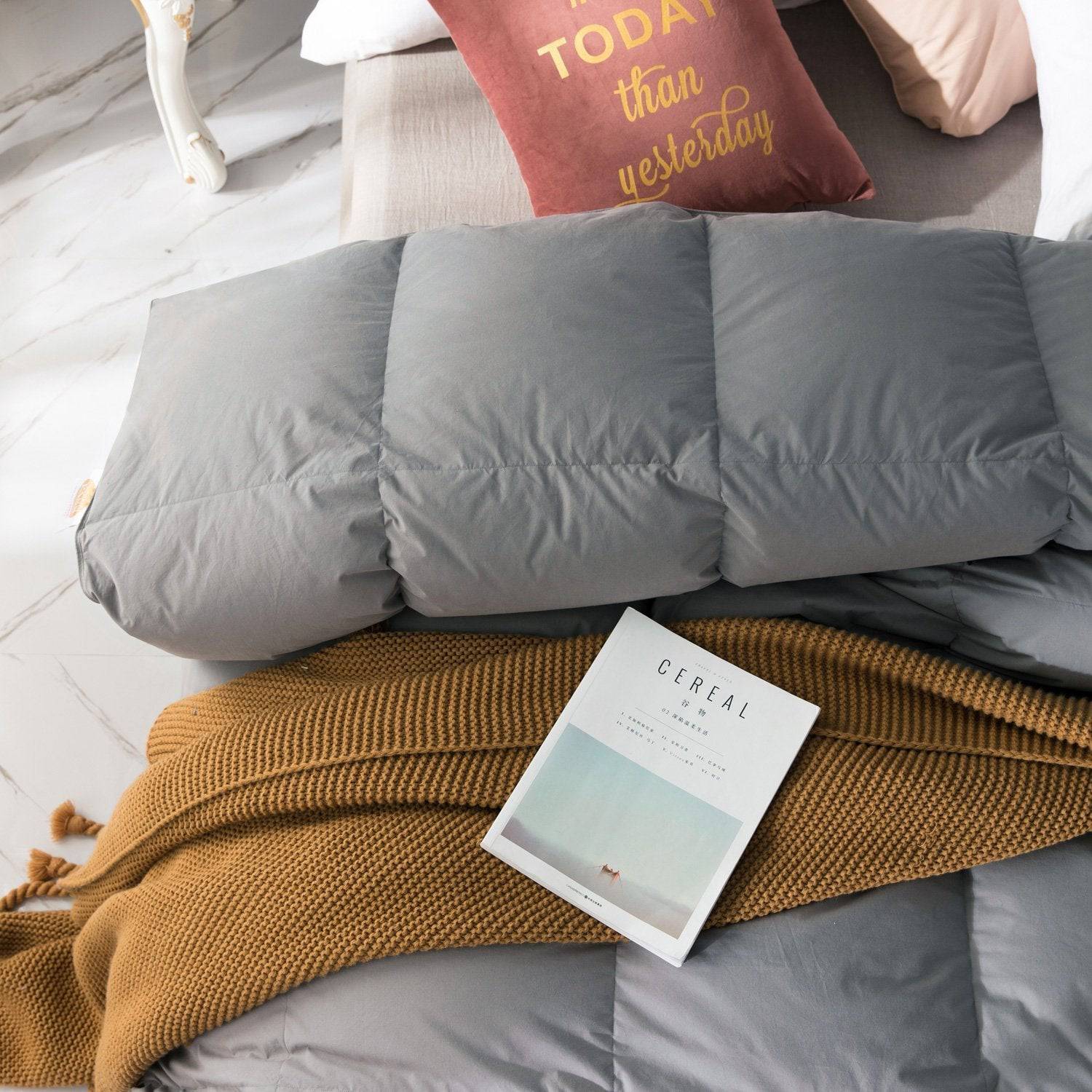 Fusion Winter Goose Down Comforter Grey - Warmkiss