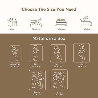 ELEMUSE Medium Firm Memory Foam Mattress - Cooling Gel, CertiPUR-US Certified, Bed-in-a-Box