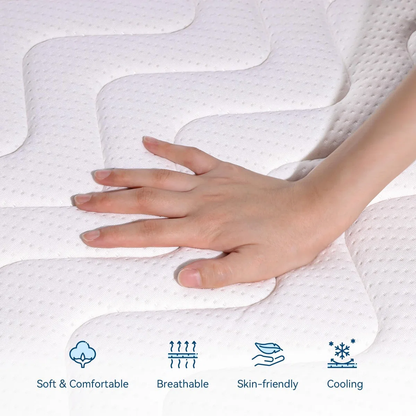 ELEMUSE Charcoal-Infused Memory Foam Mattress - Fiberglass-Free, Cooling Gel &amp; Strong Edge Support