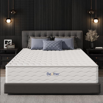 Bedtter Hybrid Mattress - 16-Zone Memory Foam &amp; Pocketed Coils for Optimal Spinal Alignment, Motion Isolation, Edge Support &amp; CertiPUR-US