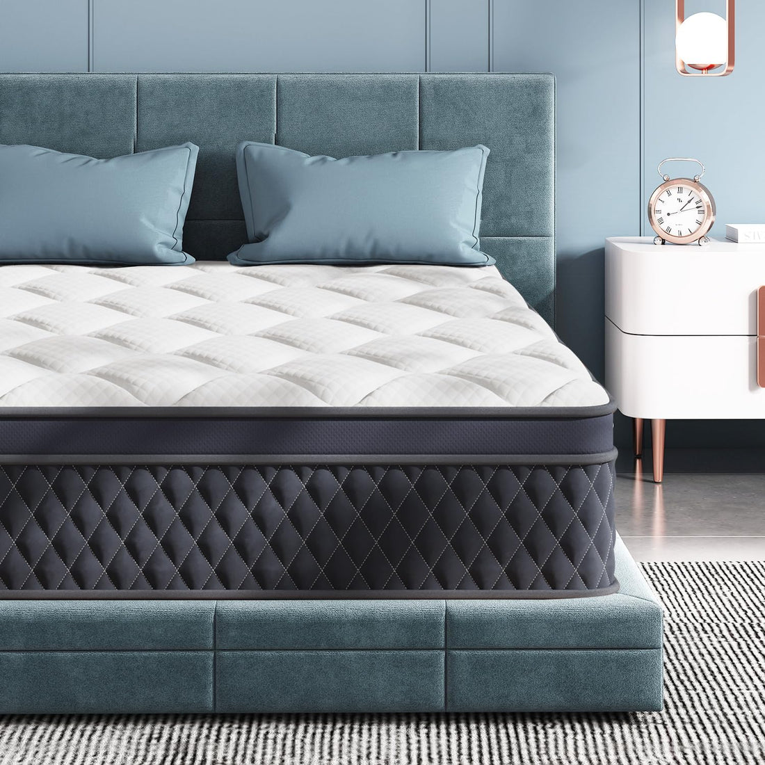 Warmkisshome Hybrid Mattress - Cooling Gel Memory Foam, Pocket Coils, Edge Support & CertiPUR-US Certified