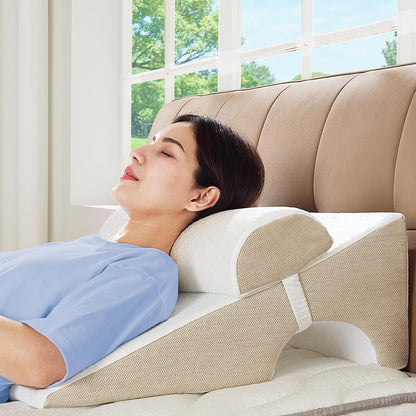 Warmkisshome SmartCool Wedge Pillow - CertiPUR-US &amp; OEKO-TEX Certified for Reading, GERD &amp; Leg Elevation