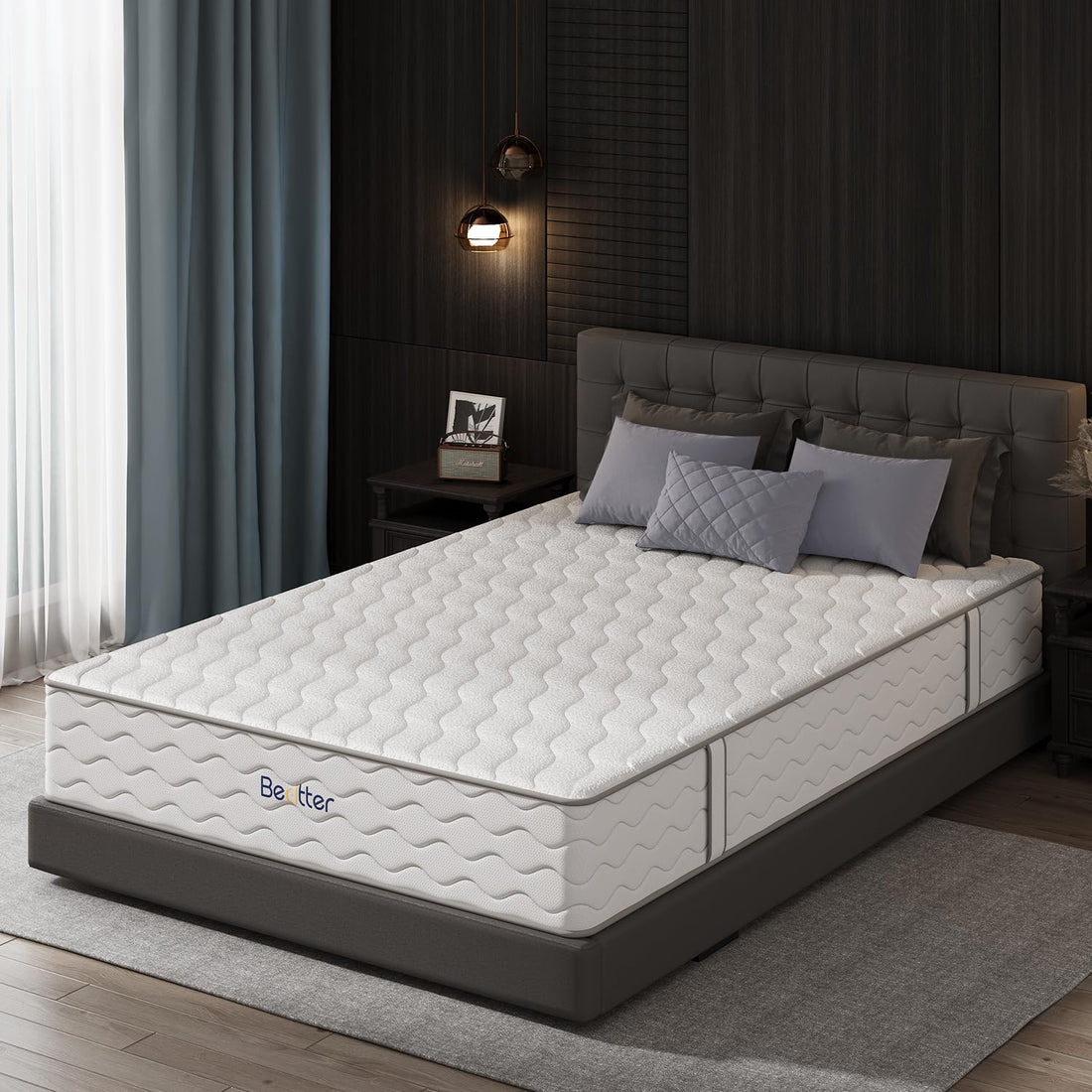 Bedtter Hybrid Mattress - 16-Zone Memory Foam &amp; Pocketed Coils for Optimal Spinal Alignment, Motion Isolation, Edge Support &amp; CertiPUR-US