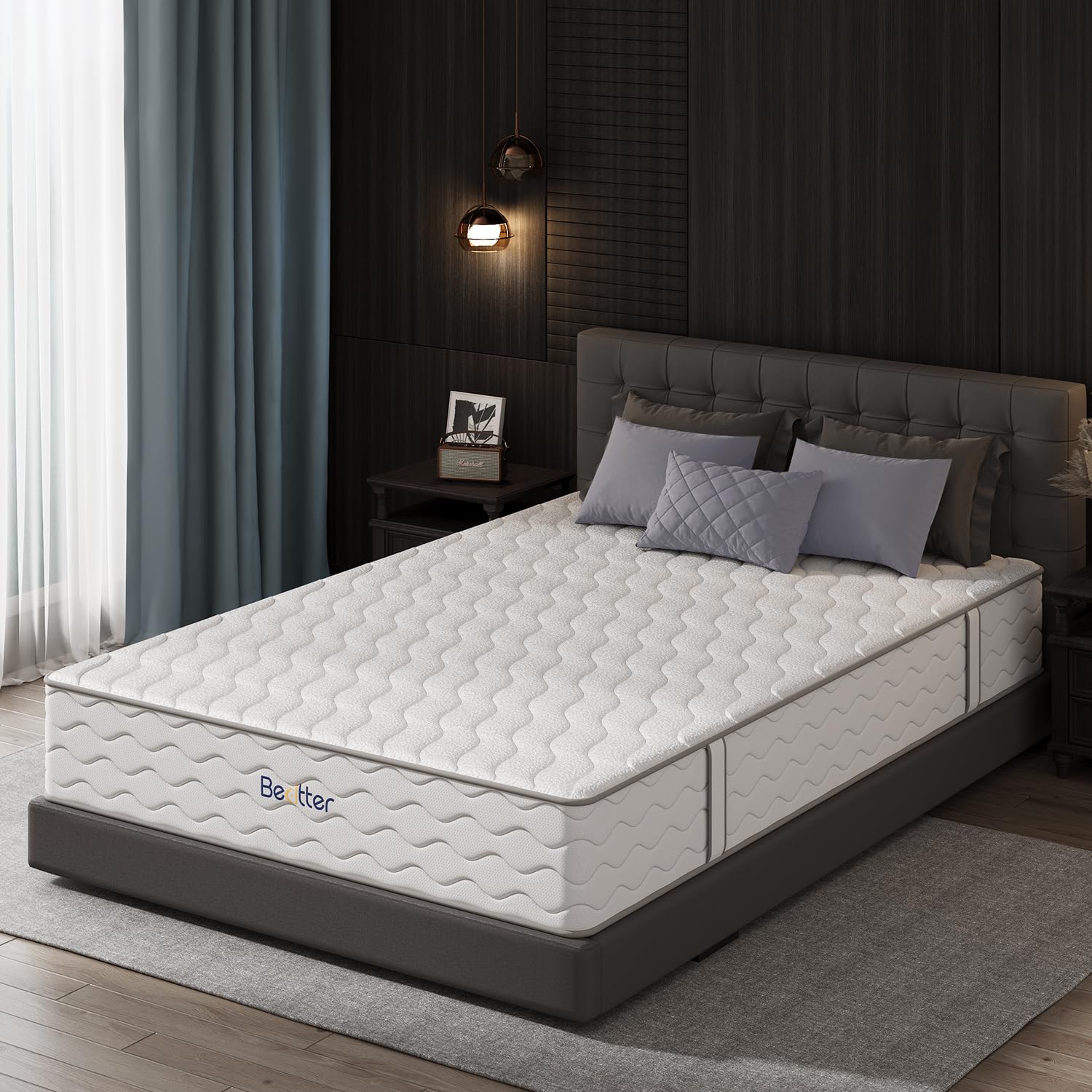 Bedtter Hybrid Mattress - 16-Zone Memory Foam &amp; Pocketed Coils for Optimal Spinal Alignment, Motion Isolation, Edge Support &amp; CertiPUR-US