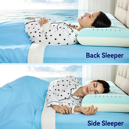 Bedtter DualCool Memory Foam Pillow - Two-Sided Cooling for Back &amp; Side Sleepers, Pressure Relief