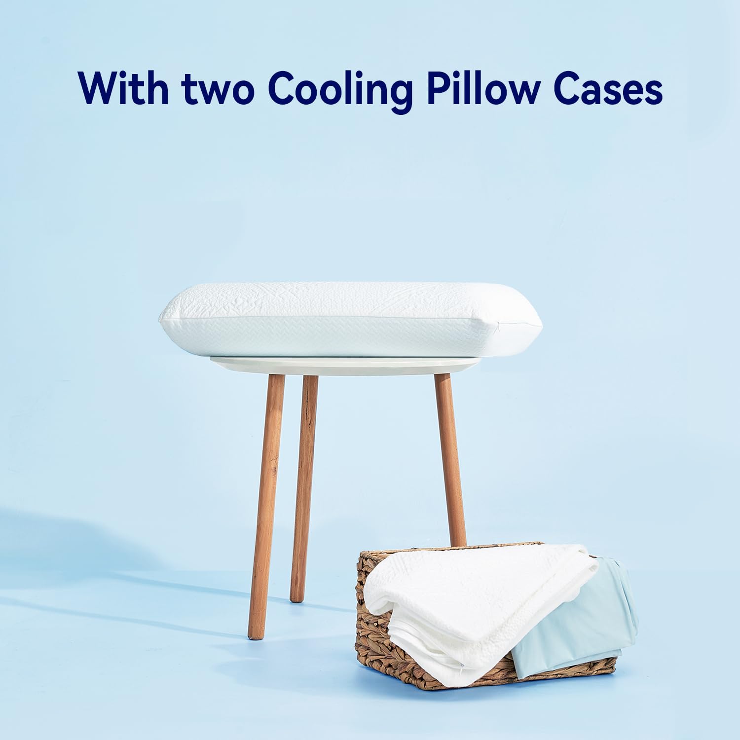 Bedtter DualCool Memory Foam Pillow - Two-Sided Cooling for Back &amp; Side Sleepers, Pressure Relief