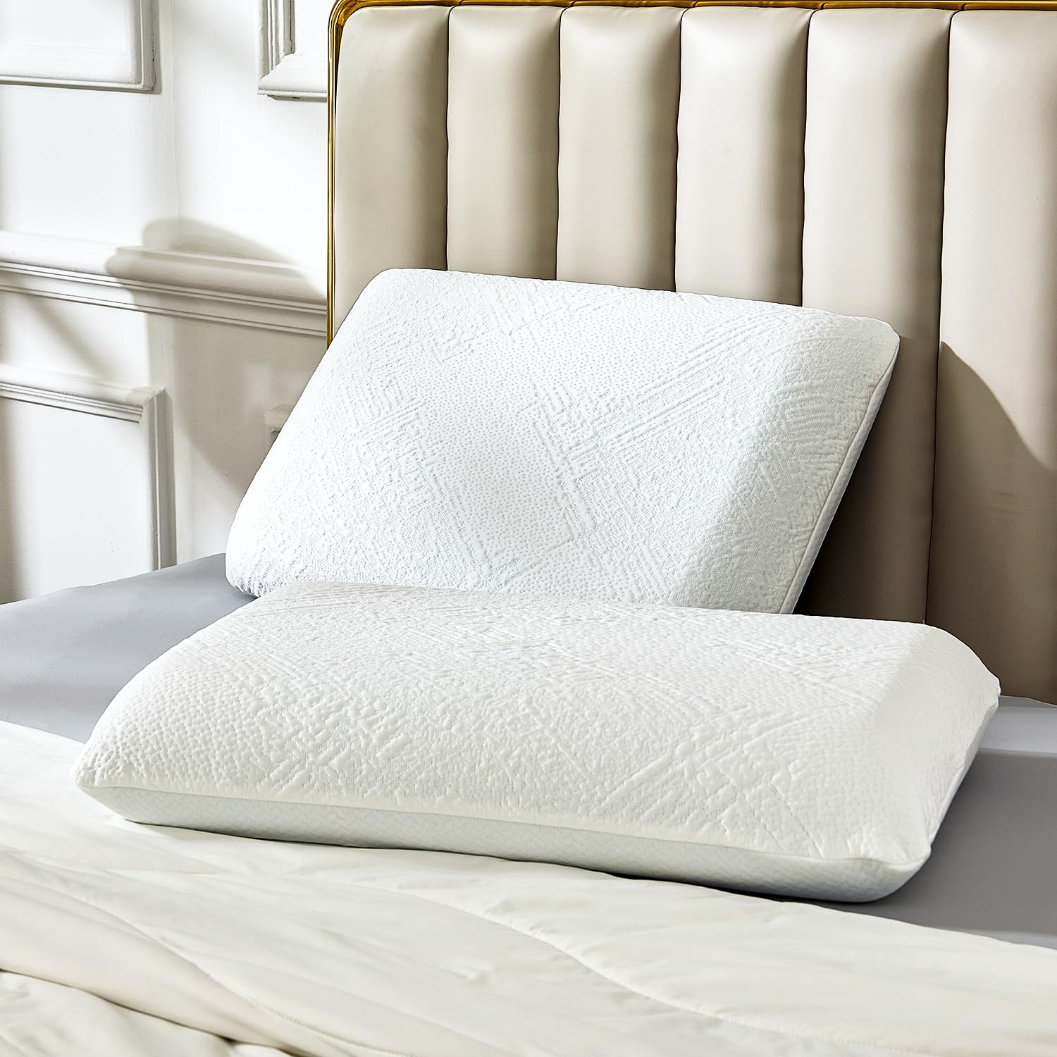 Bedtter DualCool Memory Foam Pillow - Two-Sided Cooling for Back &amp; Side Sleepers, Pressure Relief