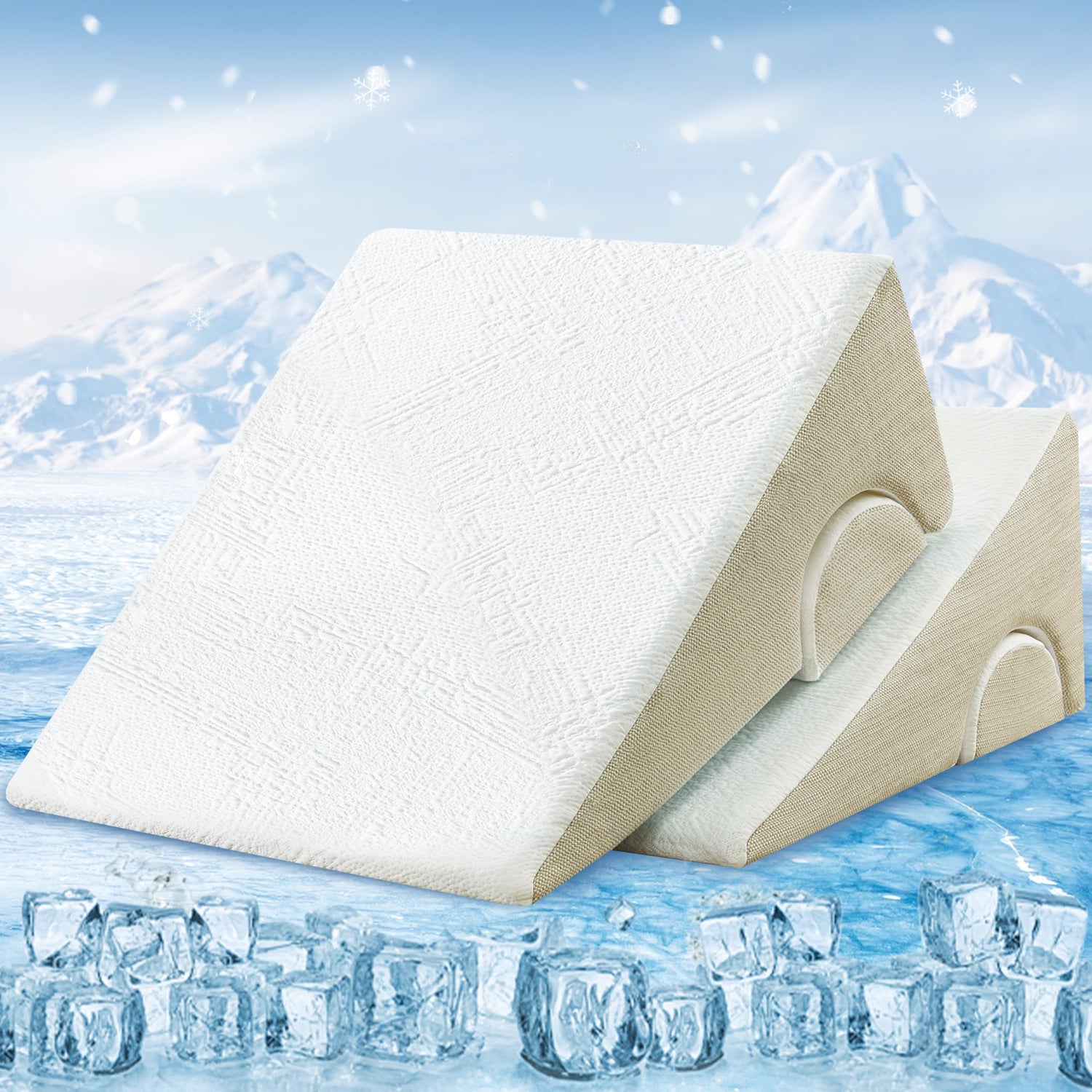 Warmkisshome SmartCool Wedge Pillow - CertiPUR-US &amp; OEKO-TEX Certified for Reading, GERD &amp; Leg Elevation