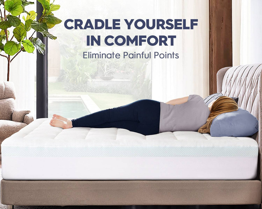 3 inch dual layer gel memory foam mattress topper plush cooling bamboo pillow top cover comfort support mattress pad with deep pocket back pain relief