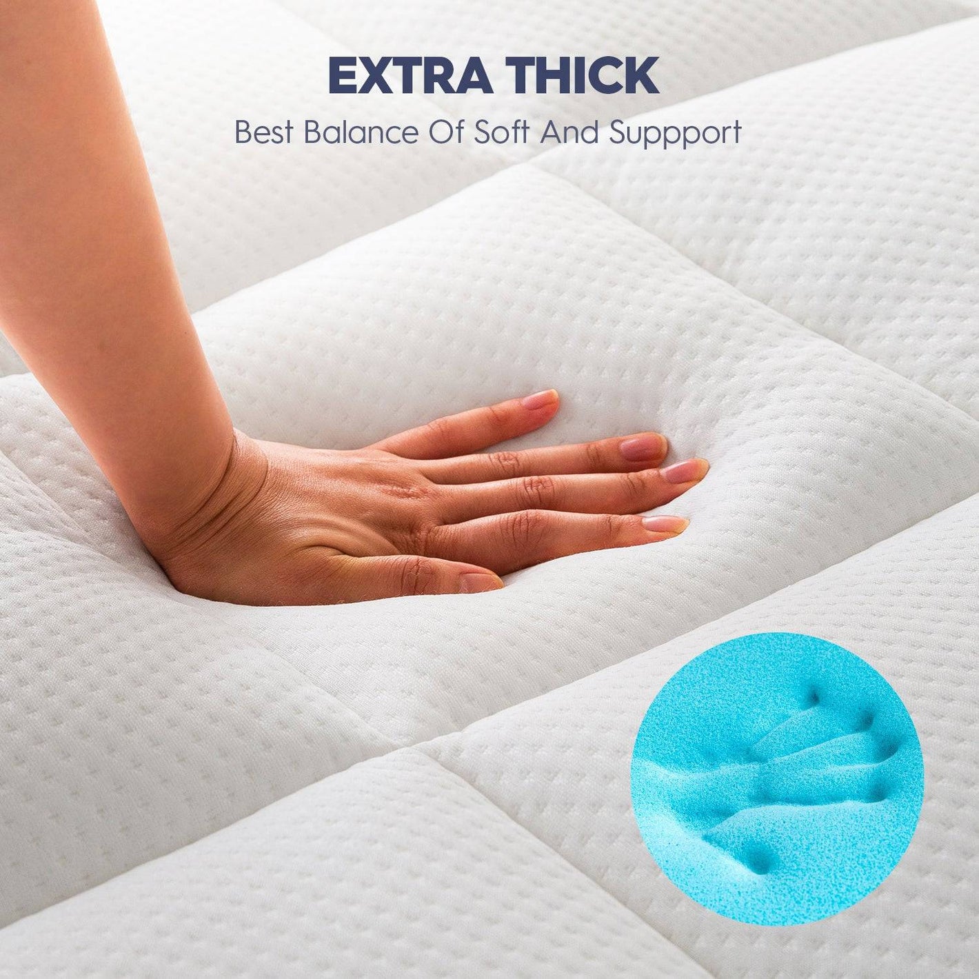 3 inch dual layer gel memory foam mattress topper plush cooling bamboo pillow top cover comfort support mattress pad with deep pocket back pain relief