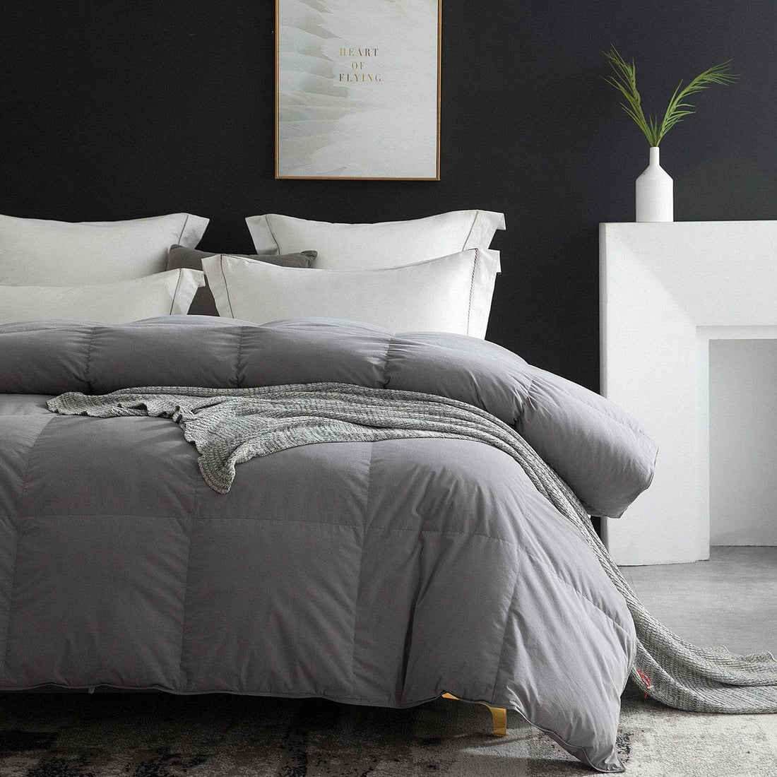 Fusion Goose Down Comforter Grey - Warmkiss