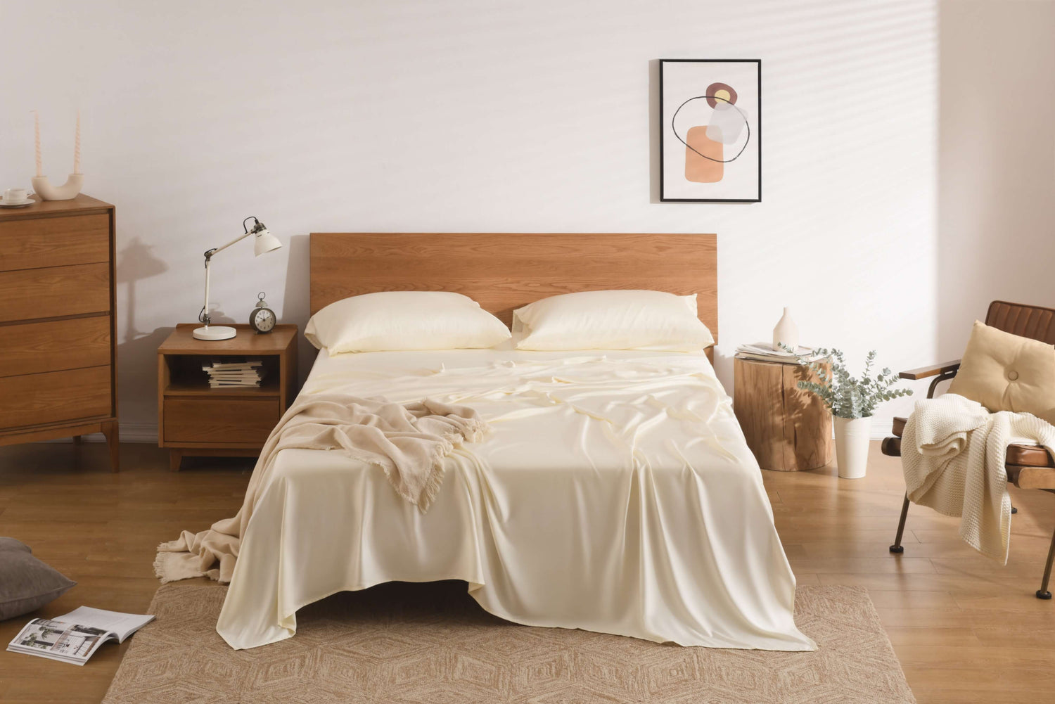Linen Bed Sheet Set, Natural Oatmeal